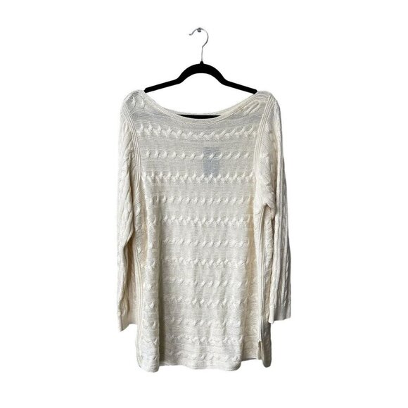 Lauren Ralph Lauren Womens Size 2X Sweater Oversized Cable Knit Long Cotton - Picture 1 of 10